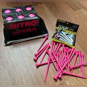 Pink Golf Tees and Balls Set